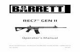 REC7 GEN II - Barrett · mail@barrett.net P.O. Box 1077 , Murfreesboro, TN USA 37133-1077 Your Responsibility Your Barrett firearm is engineered and manufactured to the highest standards.