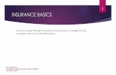 The relationship between insurance and indemnity provisions · 2019-11-13 · INSURANCE BASICS How to choose the right insurance structure and coverage for your company and how to