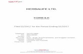 HERBALIFE LTD. - Buckley LLP · HERBALIFE LTD. FORM 8-K (Current report filing) Filed 01/20/17 for the Period Ending 01/20/17 Telephone 310 410 9600 CIK 0001180262 Symbol HLF SIC