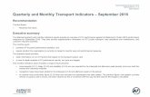 Quarterly and Monthly Transport Indicators – September 2016 · Agenda item no. 11.3 Open Session . Quarterly and Monthly Transport Indicators – September 2016 . Recommendation