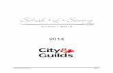 City and Guilds 2014 - School of Sewing · 2014-10-16 · A City & Guilds qualification for 2014 will cost £2800.00 per subject area. This fee covers all your tuition, enrolment