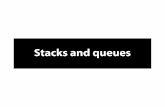 Stacks and queues€¦ · Uses of queues Controlling access to shared resources in an operating system, e.g. a printer queue A queue of requests in a web server Also appears in lots