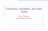 Constants, Variables, and Data Types...Variables A variable is a storage location in memory that has a type, name (identifier), and value. Before using a variable for the first time,