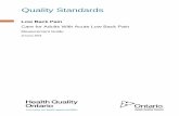 Quality Standards - hqontario.ca · Quality standards inform providers and patients about what high-quality health care looks like for aspects of care that have been deemed a priority