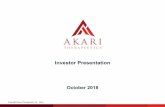Akari - October investor deck v5.12 - Akari Therapeutics · Creating drugs for acute and chronic orphan inflammatory diseases by ... 67% Decline in Transfusion Dependence • 6 patients