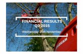 FINANCIAL RESULTS Q3 2015...Gross fleet Capex Q3-2015 : €38m (vs. €46 m in Q3-2014) Gross book value of divestments Q3-2015: €48m (vs. €68m in Q3-2014) Revised guidance for