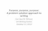 Purpose,purpose,purpose: A)problem/solu0on)approach)to) wringgnawali/courses/cosc6397-f13/writing-1.pdf · Purpose,purpose,purpose: A)problem/solu0on)approach)to) wring Cari/Sue)M.)Wilmot