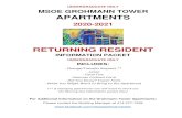 UNDERGRADUATE ONLY MSOE GROHMANN TOWER APARTMENTS · 2020-02-20 · MSOE GROHMANN TOWER APARTMENTS 2020-2021 RETURNING RESIDENT INFORMATION PACKET ... When you move-out, your apartment
