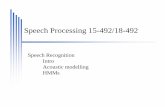 Speech Processing 15-492/18-492 · In yesterday's press release, AT&T unveiled SpeechKit , its new speech recognition toolkit. According to Michael Armstrong, the COO of the company,