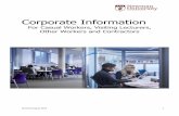 Corporate Information - Newman University, Birmingham€¦ · The entire content of this booklet applies to all Casual Workers, Visiting Lecturers, Other Workers and Contractors.