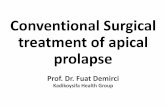 Conventional Surgical treatment of apical prolapse · Surgical treatment of apical prolapse Conventional surgery Vaginal •Colpocleisis •Sacrospinous ligament fixation •Uterosacral