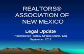 REALTORS® ASSOCIATION OF NEW MEXICO resources/2012/legal_update_9_14_1… · • fha and condos • the 3.8% tax • fhfa short-sale guidelines • new mexico case law ... lenders