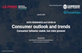 AUTO INSURANCE and COVID-19 Consumer outlook and trends Ins… · 25/06/2020  · When comparing consumer sentiment to actual behavior, we see similar trends—YoY shopping remains