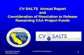 CV-SALTS Annual Report and Consideration of Resolution to ... · •Stakeholder JPA CV-SALTS Annual Report . Cleanup and Abatement (CAA) Funds ... Update CV-SALTS website Central