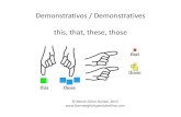 Demonstrativos / Demonstratives this, that, these, those€¦ · this, that [, these, those If you dont like grammar look away now and rejoin us at slide 7, but for the nerds among