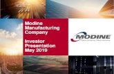 Modine Manufacturing Company Investor Presentation May 2019€¦ · Manufacturing Company Investor Presentation May 2019. 2 Forward-Looking Statements This presentation contains statements,