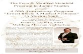 presents A 20th Anniversary Program poster.pdf · A 20th Anniversary Program "Ernest Bloch: A Musical Neshuma" (A Musical Soul) An educational moment in music with Maestro Lucas Richman