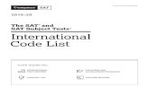 2019-20 SAT and SAT Subject Tests International Code List 2 2019-20 SAT and SAT Subject Tests International