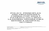 POLICY, PRINCIPLES AND PROCEDURES CARING FOR ADULT ... · principles of Care Management for Adult Patients (16+) with a Cognitive Impairment in a generic Hospital Setting should be