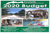Foothills Park & Recreation District | Creating. Enhancing. Inspiring · 2019-12-10 · Park 2018 Mill Levy projects - $95K, Neighborhood Park 2019 Mill Levy projects ... Irrigation