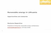 Renewable energy in Lithuania - Heinrich-Böll-Stiftung · Renewable energy in Lithuania Opportunities and obstacles Martynas Nagevičius President of Lithuanian renewable energy