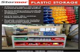 PLASTIC STORAGE - Welcome to Stormor | Stormor · 2018-02-13 · PLASTIC STORAGE • At Stormor we supply a wide range of commercial plastic storage products. • We have shelving