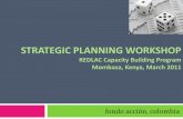 STRATEGIC PLANNING WORKSHOP€¦ · Leverage + Partnerships + Products & Services Impacts Endowments Sinking ... Financial PERSPECTIVES M&E Strategic planning Fundraising Grant making