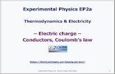 Experimental Physics EP2a - uni-leipzig.de · Experimental Physics IIa - Electric charge, field, dipole 6 To remember! Ø Unlike charges attract one another, like charges repel. Ø