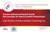 Disaster Behavioral Mental Health: Key Concepts for Mental ...dhhr.wv.gov/bhhf/Documents/2013 IBHC Presentations...Joann Fleming, Disaster Coordinator Bureau for Behavioral Health