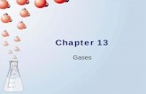 PowerPoint Chapter 13 · Chapter 13 Gases. Chapter Map. Gas. Gas Model •Gases are composed of tiny, widely-spaced particles. – For a typical gas, the average ... point-masses,