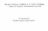 Recent History- CAMEX 3, 4, TCSP, NAMMA. Types of flights, … · 2015-08-12 · Recent History-CAMEX 3, 4, TCSP, NAMMA. Types of flights, instruments carried G. Heymsfield Goddard