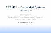 ECE 471 { Embedded Systems Lecture 4web.eece.maine.edu/~vweaver/classes/ece471_2017f/ece471... · 2017-09-06 · Raspberry Pi Foundation wanted small board to encourage CS in schools