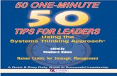 50 One-Minute Tips for Leaders - Haines Centre Australia · tip #21: get each member "on the team" 96 tip #22: act with conscious intent 98 tip #23: install cross-functional teamwork