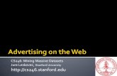 CS246: Mining Massive Datasets Jure Leskovec, ...snap.stanford.edu/class/cs246-2015/slides/17-advertising.pdf · advertising . Queries on streams . Machine learning . SVM . Decision