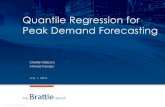 Quantile Regression for Peak Demand Forecasting · Annual peak demand is anomalous and the forecasting methodology must take this into account. Current approaches largely rely on