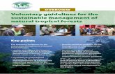 Voluntary guidelines for the sustainable … and...Tropical Forests: • Update and replace the original ITTO Guidelines for the Sustainable Management of Natural Tropical Forests,