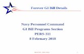 Forever GI Bill Details Navy Personnel Command GI Bill ... · The “Forever GI Bill” is not a new benefit or program. It is a series of changes to existing education benefits for