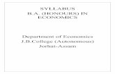SYLLABUS B.A. (HONOURS) IN ECONOMICSjbcollege.org.in/Syllabus/Syllabus_Economics.pdf · 1st GE-01 ECOG 101 Introductory Micro Economics Theory 80 20 100 2nd GE-02 ECOG 201 Introductory