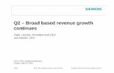 Q2 – Broad based revenue growth continues · 2) Underlying margin excl. PPA and Agenda 2013 related charges: Q2 11: 15.8%; Q2 12: 15.0% 3) Underlying margin excl. PPA and Agenda