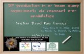 DP production in e beam dump experiments via resonant e e ... · DP production in e+ beam dump experiments via resonant e+e- annihilation Cristian David Ruiz Carvajal Phys. Rev. D