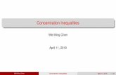 Concentration Inequalities - 國立臺灣大學homepage.ntu.edu.tw/~ihwang/Teaching/Sp18/MLSlides/Concentrati… · nt2 2 2?;for 0 t ? b? e nt 2b2?;for t ? b? Wei-Ning Chen Concentration