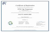 Certificate of Registration ITW Cip Tennessee · CERTIFICATE ISSUE DATE: 29-JAN-2015 CERTIFICATE EXPIRATION DATE: 03-AUG-2016 ITW Cip Tennessee 850 Steamplant Road Gallatin, Tennessee,