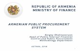 REPUBLIC OF ARMENIA MINISTRY OF FINANCEpubdocs.worldbank.org/en/756871462430117474/ARMENIA-Present… · DEVELOPMENT AND IMPROVEMENT OF THE LEGAL FRAMEWORK AND INFRASTRUCTURE •