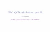 NLO QCD calculations, part II - Florida State Universityreina/talks/cteq09_nlo_2.pdf · qq,gg¯ → t¯tH W.Beenakker et al., PRL 87 (2001), NPB 653 (2003) S.Dawson et al., PRL 87
