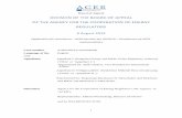 DECISION OF THE BOARD OF APPEAL OF THE AGENCY FOR THE … · 2019-08-20 · Board of Appeal 1 DECISION OF THE BOARD OF APPEAL OF THE AGENCY FOR THE COOPERATION OF ENERGY REGULATORS