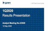 PowerPoint Presentation...Analyst Meeting No.2/2020 12 May 2020 1Q2020 Results Presentation GFPT Public Company Limited
