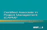 Certified Associate in Project Management (CAPM)€¦ · 5.5 Understand project scope management for agile/adaptive projects, including the use of prototypes 6. Project Schedule Management