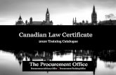 Canadian Law Certificate - 2020 - Procurement Training Officeprocurementoffice.com/...Law-Certificate-2020.pdf · Certificate offers 16, 90-minute modules divided into four bundles