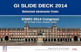 GI SLIDE DECK 2014 · ESMO 2014 Congress 26–30 Sept 2014 | Madrid, Spain. Letter from ESDO Dear Colleagues It is my pleasure to present this ESDO slide set which has been designed