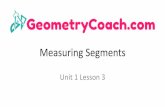 1-3 Slide Show - Measuring Segments...2018/05/01  · Measuring Segments •A line segmentis a set of points and has a specific length i.e. it does not extend indefinitely. •A line